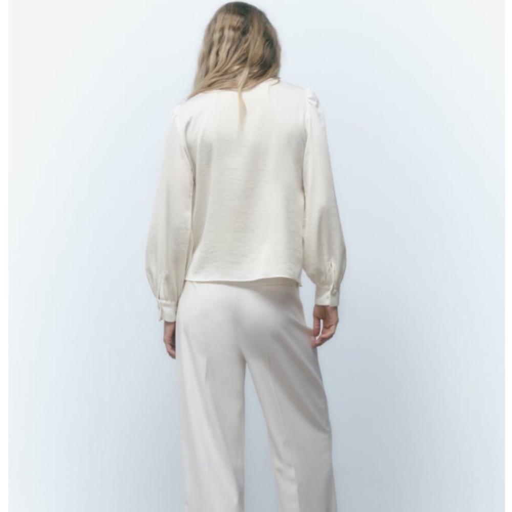 Zara Satin Shirt with Rhinestones - Picture 6 of 7